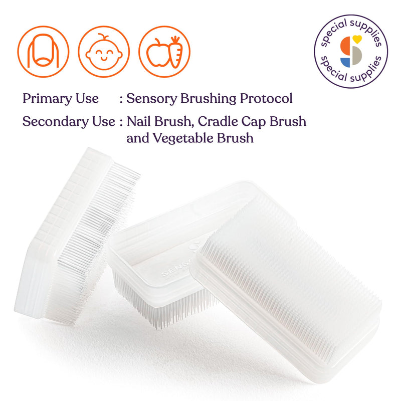 [Australia] - Special Supplies Sensory Brush Therapressure Therapy Brush for Occupational and Sensory Brushing, Stimulating and Calming Tools for Kids and Adults, Soft Flexible Bristles, Latex Free (3 pack) 3 pack 