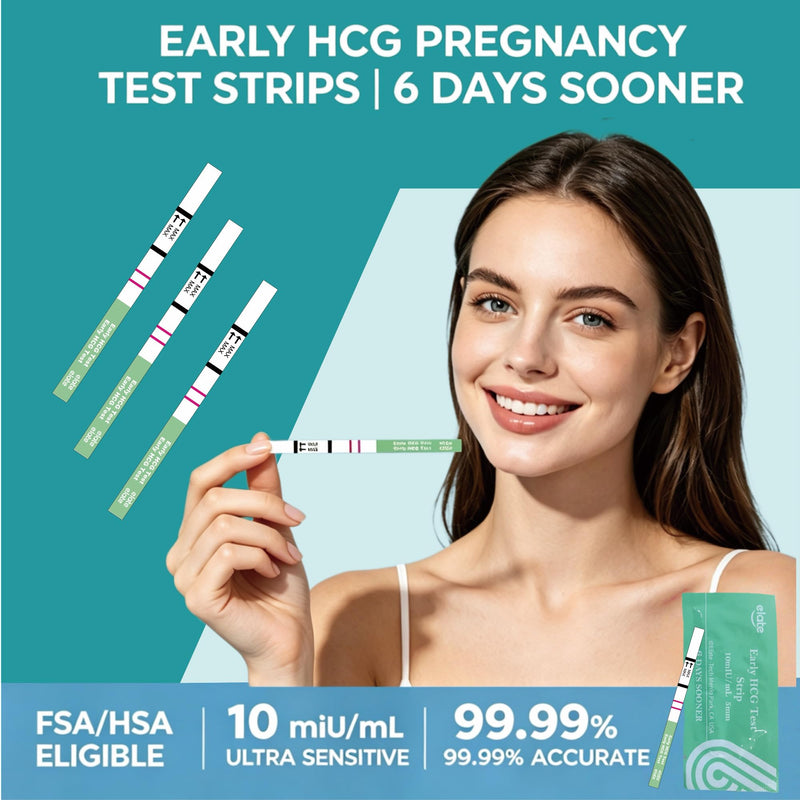 Elate Pregnancy Test Strips 10 MIU/ml High Sensitivity, 100 Count | Early Detection HCG Test, 99.99% Accurate Results, 6 Days Sooner 100-Pack