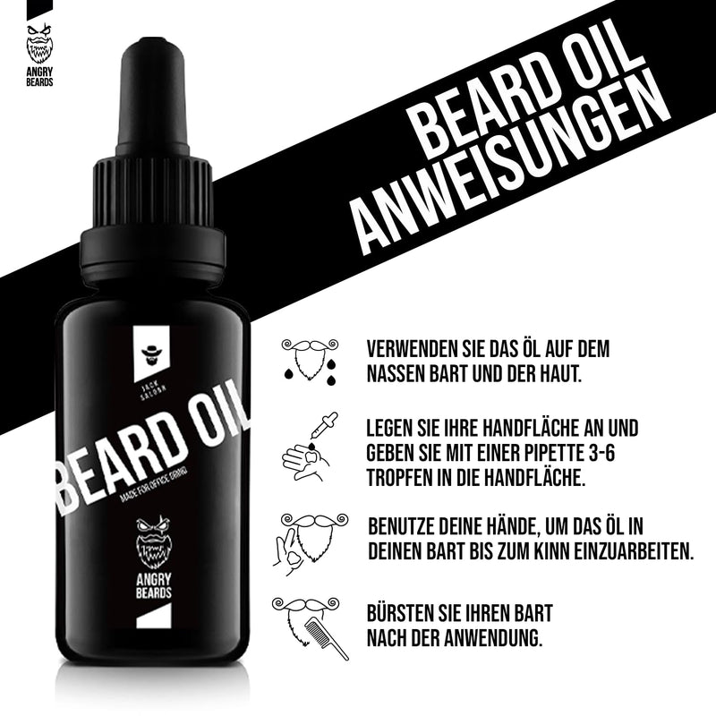 [Australia] - Angry Beards Beard Oil 30 ml - daily care for beard and mustache with special scent and high-quality oils, quick-absorbing, non-greasy (Jack Saloon) musk 