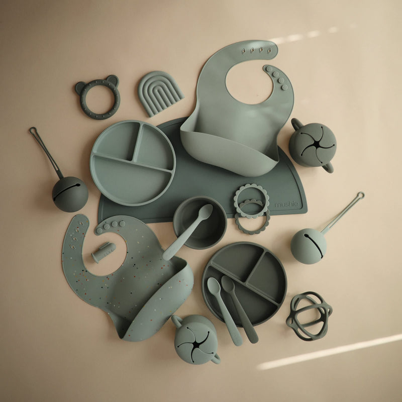 [Australia] - mushie Silicone Suction Plate | BPA-Free Non-Slip Design (Cambridge Blue) Cambridge Blue 