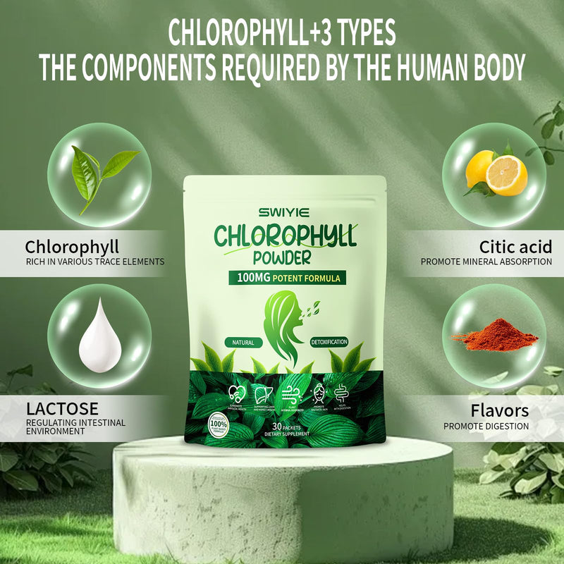 [Australia] - Chlorophyll Powder ‚Äì 100mg Liquid Clorofila for Drinking ‚Äì Natural Herbal Detox Supplement ‚Äì Supports Gut & Breath ‚Äì Chlorophyll Water Formula ‚Äì 10g x 30 Packets 