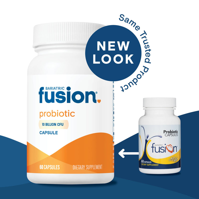 Bariatric Fusion Probiotic Capsule | Easy to Swallow Bariatric Vitamin | 10 Billion CFU | Bacillus Coagulans | Support Digestive & Immune Health | 60 Count