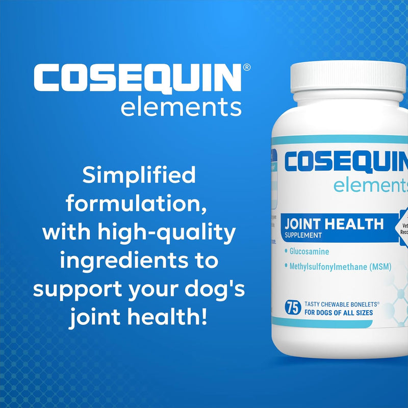 Nutramax Cosequin Standard Strength Joint Health Supplement for Dogs, with Glucosamine and MSM, 75 Chewable Tablets (Pack of 2) 75Count (Pack of 2)