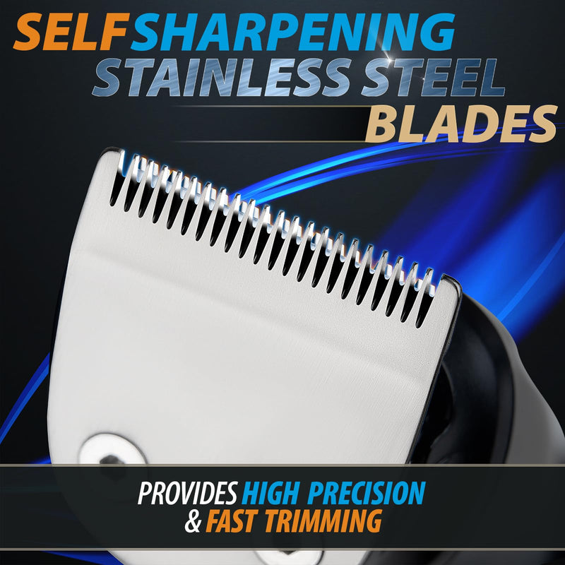 [Australia] - Beard Trimmer, 21 Piece All-in-One Mens Grooming Kit and Hair Clipper, Nose, Ear,Body and Face, Electric Razor with USB Recharge Dock Black 