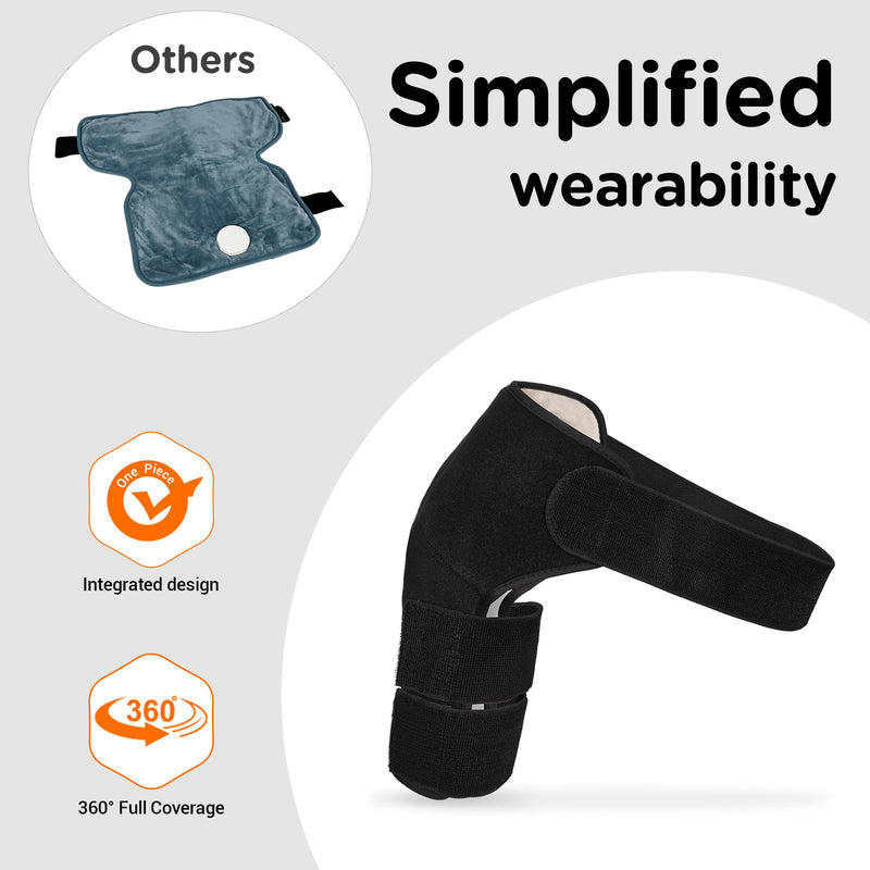 Comfytemp Shoulder Heating Pad for Men Women, S/M | For Rotator Cuff, With Brace, Electric Heated Wrap, 3 Heat Settings, 2H Auto-Off, for Men Women Mom Dad