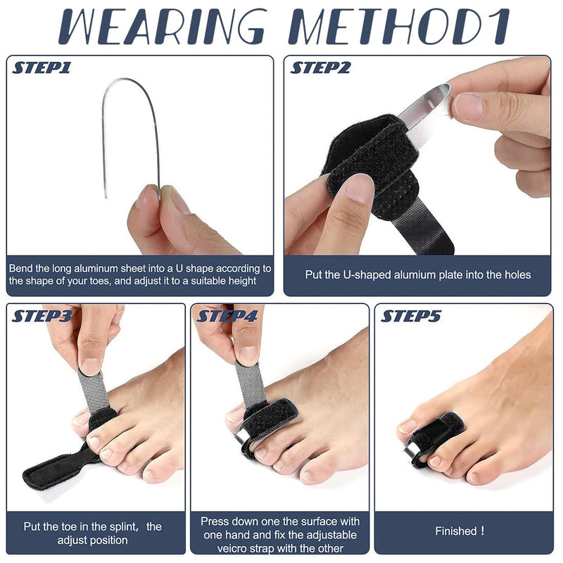 [Australia] - LYQNIHOB Toe splint for the treatment of hammer toes, claw and broken toes, supports toe straightening and fixation, suitable for different toes, colour: black, 1 piece. 