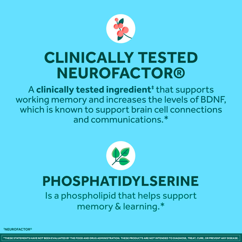 NEURIVA Plus Brain Supplements for Memory and Focus, Clinically Tested Nootropics Neurofactor and Phosphatidylserine, with Vitamin B12, Vitamin B6 and Folic Acid, 30 Count Capsules | Brain Supplements for Memory and Focus, Phosphatidylserine, Vitamin B...
