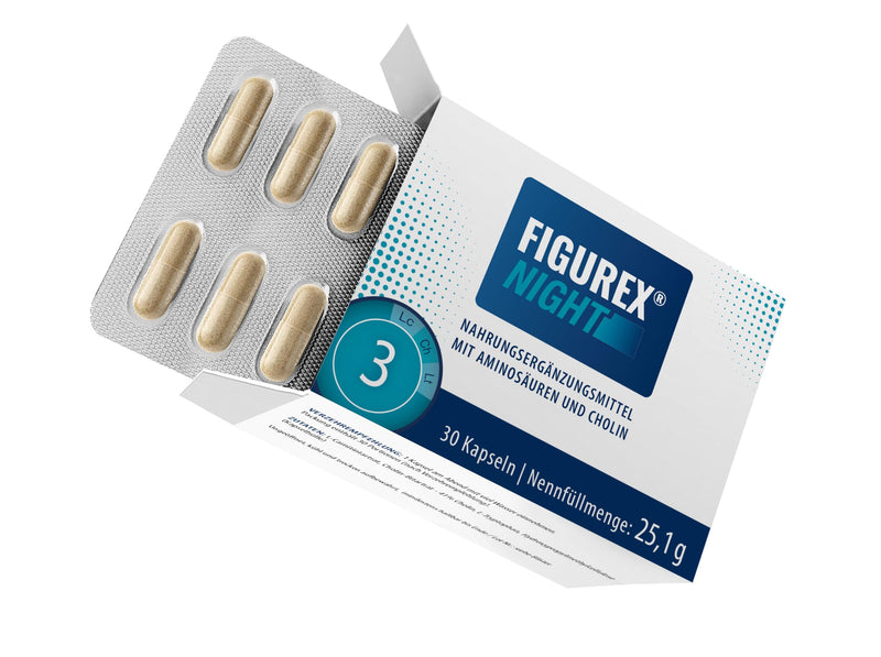 [Australia] - FIGUREX Night metabolism capsules with choline for the night, innovative formula with L-tryptophan, L-carnitine, 30 capsules 