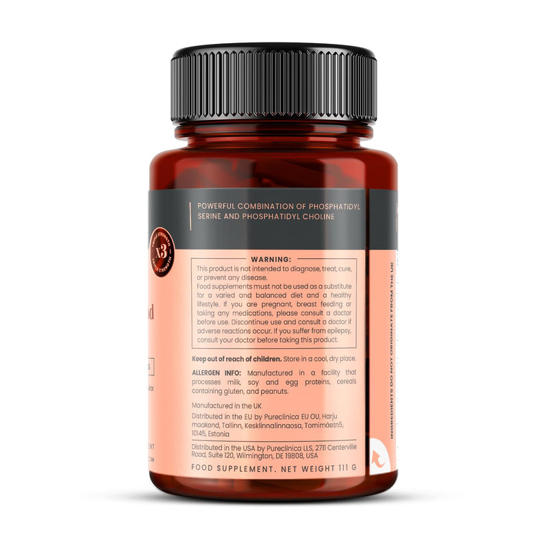 Phosphatidyl Serine & Phosphatidyl Choline 350mg x 60 Tablets | 2 Month Supply |High Strength Sunflower Lecithin | Non-GMO, Soy-Free, Vegan Tablets 60 Count (Pack of 1)