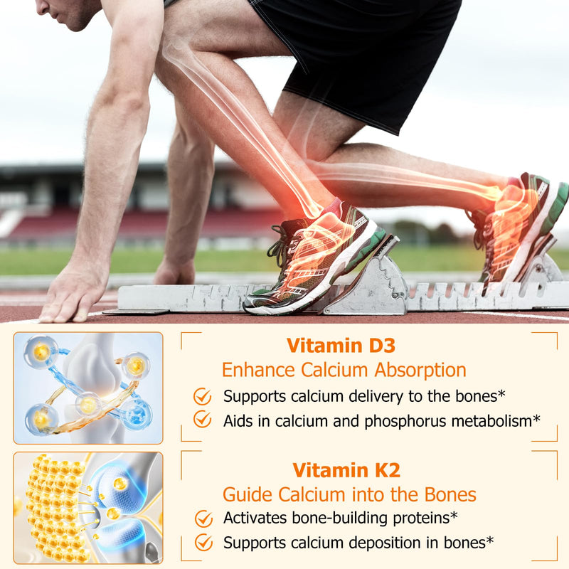 ZODENIS Vitamin D3 K2 Supplement Softgel with Coconut Oil, Vitamin D3 10000iu & Mk7 Vitamin K2 200mcg for Bone & Immune Support, Vegan, Non-GMO, 120 Softgels