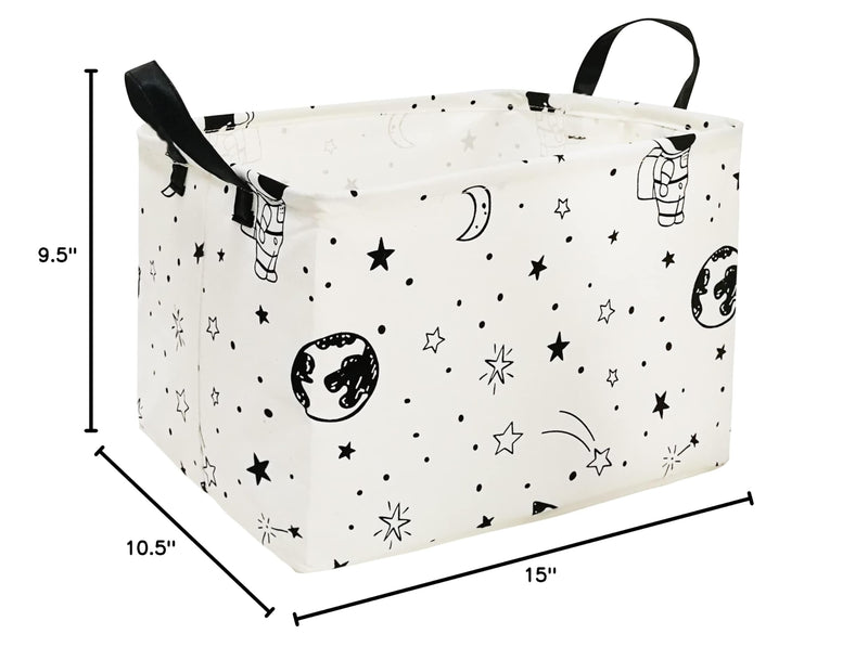 [Australia] - Rectangle Kids Storage Basket Astronaut Pattern Laundry Clothes Basket Laundry Hamper with Handles,Baby Toys Storage Box and Bins Toys Gift Basket for Boys and Girls REC astronaut 