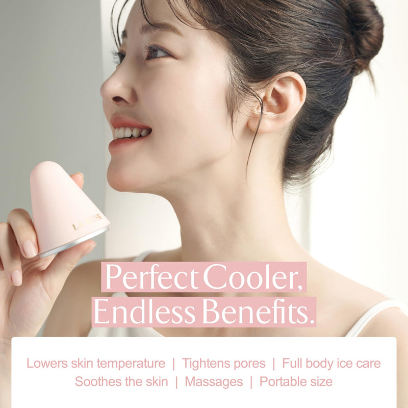 [Australia] - LA MUSE Perfect Cooler (Pink) - Portable Cooling Massager for Soothing & Pore Care|Aluminum Plate for Long-Lasting Cooling Relief | Reduces Puffiness, and Calms Sensitive Skin | Korean Skin Care 