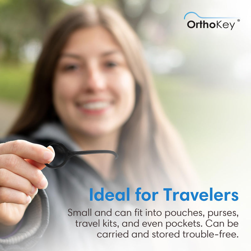 [Australia] - OrthoKey Retainer & Aligner Removal Tool - Dental-Grade Orthodontic Supplies for Invisible Braces, Cleaning & Travel - Bracket & Denture Remover (2-Pack) Black 2-Pack 