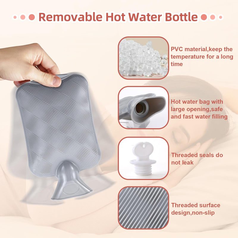 [Australia] - Hot water bottle belt, hot water bottle belt 3 in 1 portable PVC hot water bottle, hot water bottle with cover, hot water bottle made of rubber with soft waist cover, for neck and shoulder, back, legs, waist 