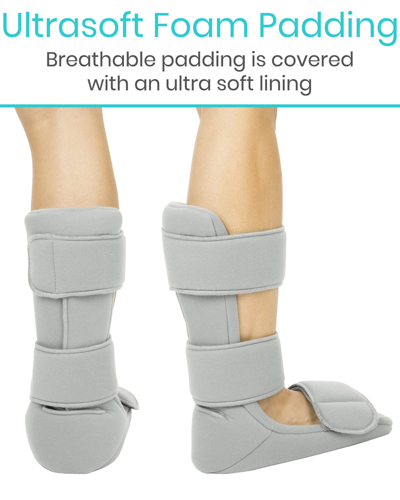 [Australia] - Vive Plantar Fasciitis Night Splint Plus Trigger Point Stretch Wedges - Soft Leg Brace Support, Orthopedic Sleeping Immobilizer Stretch Boot (Large: Men's: 8.5-11, Women's: 10-12) Gray Large 