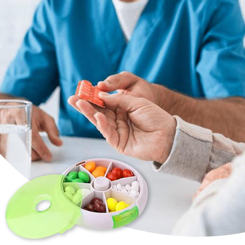 7 Grids Travel Pill Organizer Box 84-Pcs Medicine Name Labels Weekly 7-Day Pill Case Portable Medication Dispenser for Vitamins, Fish Oil & Supplements 4pcs+84 Med Labels