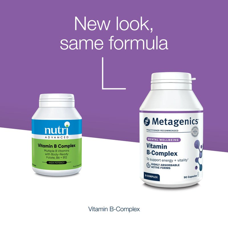Metagenics - High Strength Vitamin B Complex - Reduction of Tiredness and Fatigue - Supplement with Folate, Vitamin B6 + B12, Inositol & Choline - 90 Capsules