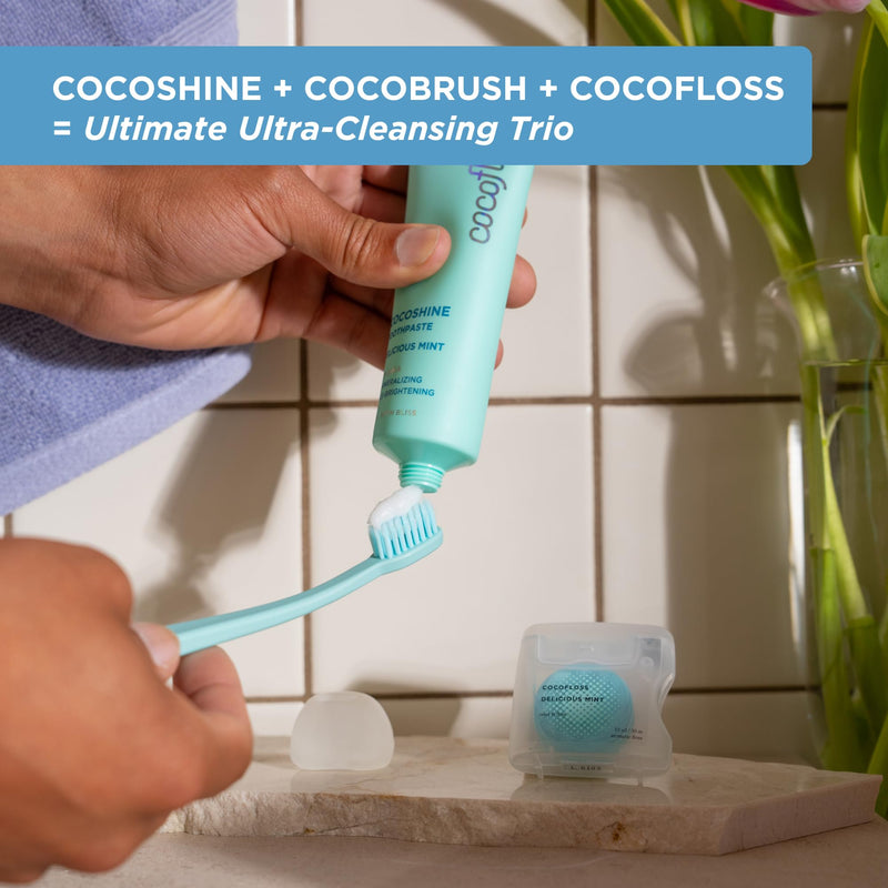 [Australia] - Cocofloss Cocoshine Whitening Toothpaste, Remineralize & Repair Sensitive Teeth, Fluoride-Free with n-HA, Kid-Friendly, Delicious Mint, 3.4 oz 