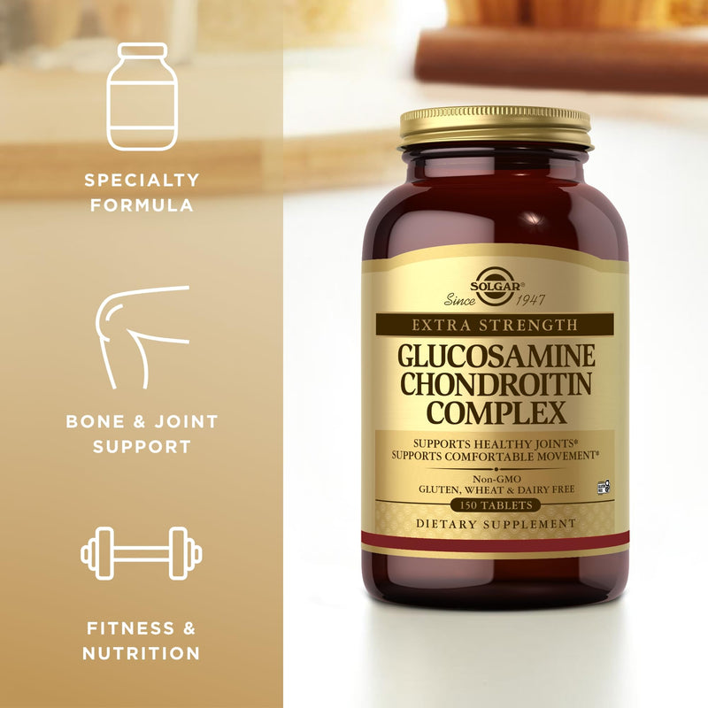 [Australia] - Solgar Extra Strength Glucosamine Chondroitin Complex - 150 Tablets - Supports Healthy Joints & Comfortable Movement - Non-GMO, Gluten Free, Dairy Free - 50 Servings 150 Count (Pack of 1) 