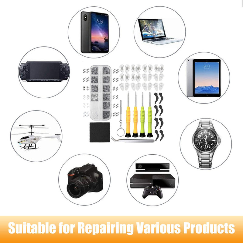 [Australia] - Eyeglasses Repair Kit, Sunglasses Repair Kit with Precision Screwdrivers, Nose Pads, Screws, Tweezer, Cleaning Cloth for Glasses, Sunglass, Watch Clock Spectacle Repair 