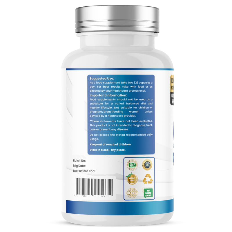 Humming Herbs Calcium Alpha-Ketoglutarate Supplement (CaAKG) 1000mg | 200mg Elemental Calcium (25% NRV) | 120 VeganCapsules | 60 Day Supply | Energy Metabolism Support
