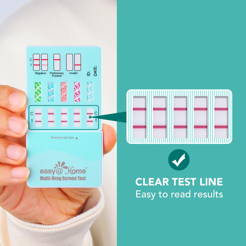 Easy@Home Multi-Drug Screen Test: (12 Pack) at Home Drug Testing Kits Detecting Amphetamine Oxazepam Cocaine Morphine Cannabinoids Human Urine Sample Only - #EDOAP-754 12 Pack