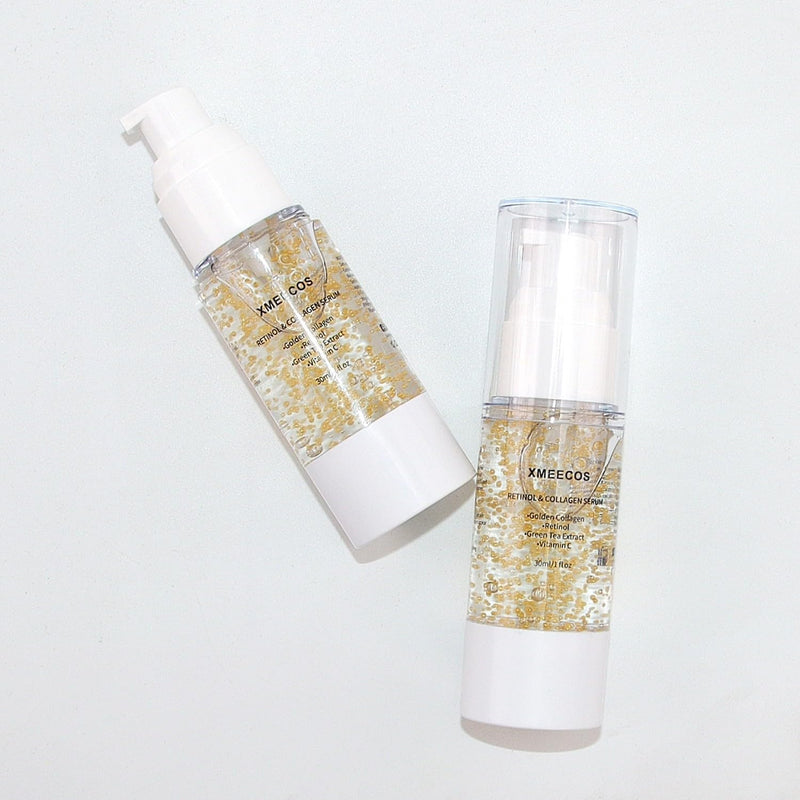 XMEECOS Retinol and Collagen Serum for face with Collagen Balls Niacinamide Green Tea Extract Vitamin C Retinol Natural Anti-aging Moisturizing Vitamin A Soothing and Amino Acid| Giftable|