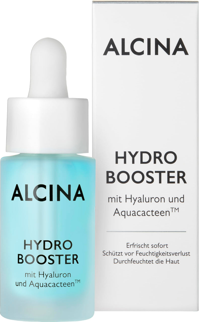[Australia] - ALCINA Hydro Booster - 1 x 15 ml - For refreshed, optimally moisturized skin - Concentrated facial serum with hyaluronic acid & AquaCacteen 