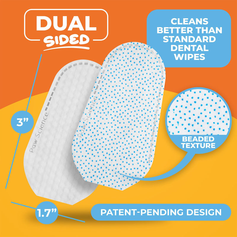 Dog Teeth Cleaning Wipes - Dental Finger Wipes for Cats & Dogs - Pet Toothbrush & Tooth Brushing Kit - Effective Teeth Cleaner - PawsPlanet Australia