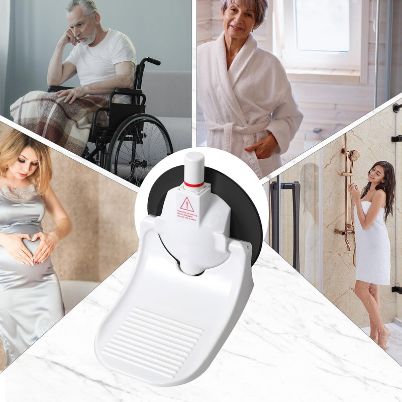 [Australia] - Shower Foot Rest for Shaving Legs with No Drilling Suction Cup, Shower Step for Shaving Legs, Reusable Bathroom Pedal, Pedicure Foot Rest, Shower Shaving Leg Assist, Load Capacity 288 Pounds, White 