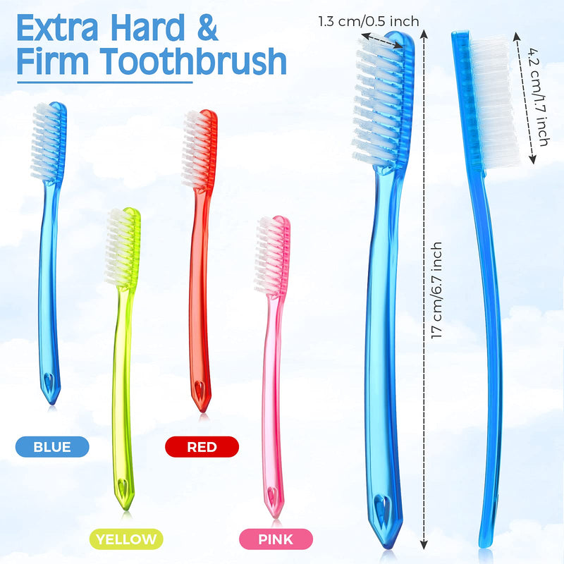 Zopeal Extra Hard and Firm Toothbrush for Adults Bulk Huge Large Long Head Bristle Full Head Manual Toothbrush for Whitening Cleaning(24 Pieces) 24