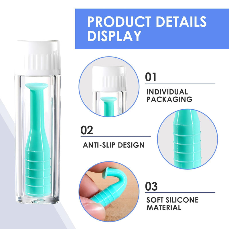 [Australia] - Set of 4 Contact Lens Suckers, Contact Lens Remover Insertion Aids, for Soft and Hard Lenses, Odorless Silicone Includes Storage Case (Green) Green 