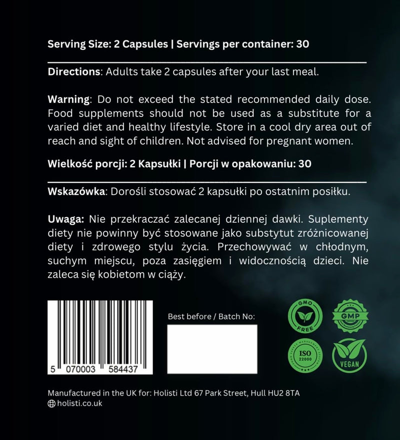 Goodnight Sleep & Stress Relief | Ashwagandha, L-Theanine & Reishi | Made in UK | Vegan Capsules | 30 Day Supply | Melatonin Free | Stress & Sleep Support