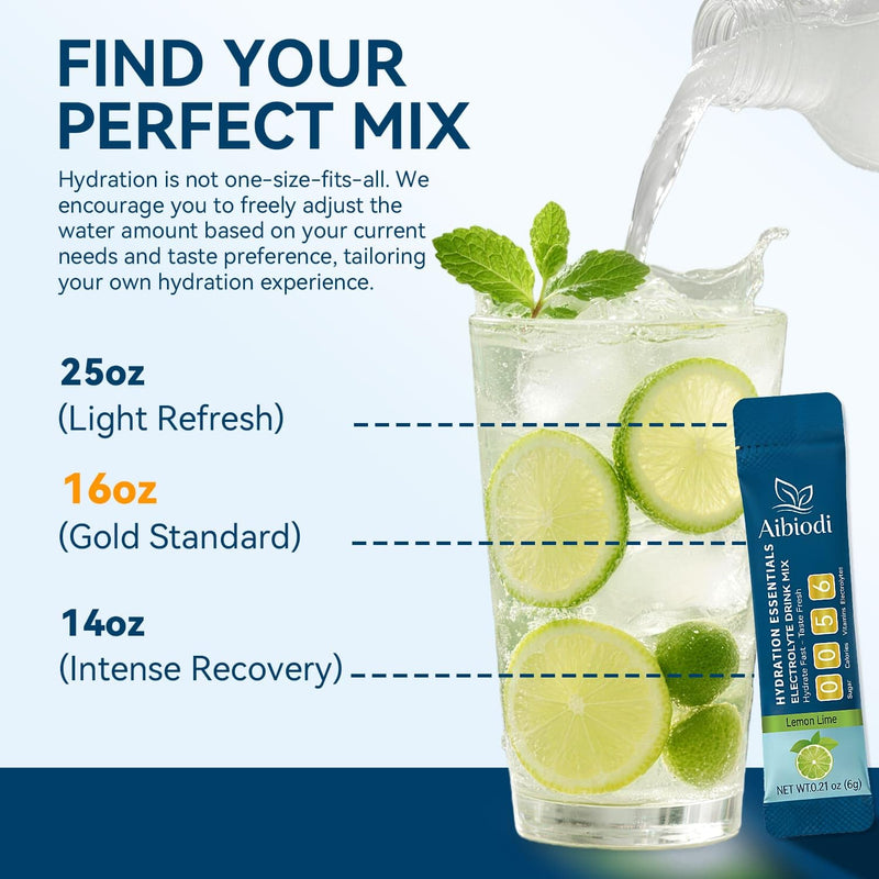 Electrolytes Powder Packets - Sugar Free & Zero Calorie Liquid Daily Drink Mix - Instant Hydration & Energy Supplement with 6 Electrolytes and 5 Vitamins, Keto Friendly & Vegan - 36 Sticks Lemon Lime 7.62 Ounce (Pack of 1)