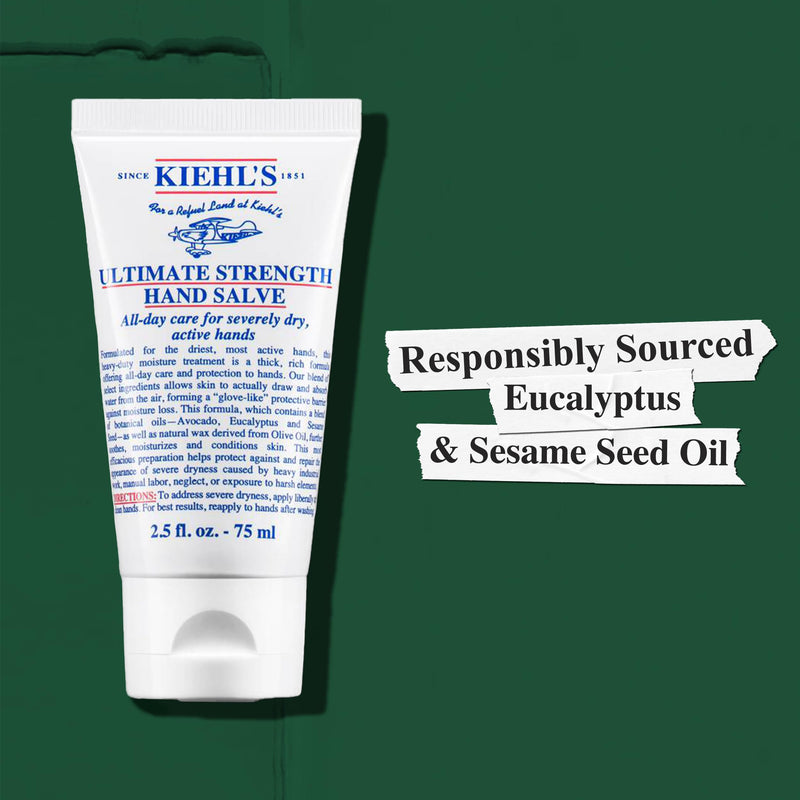[Australia] - Kiehl's Ultimate Strength Hand Salve, Deeply Hydrating Hand Lotion, Thick and Rich Formula for Intense Moisture and Conditioning, Protects and Repairs Dry Skin, Paraben and Gluten Free 5 Fl Oz 