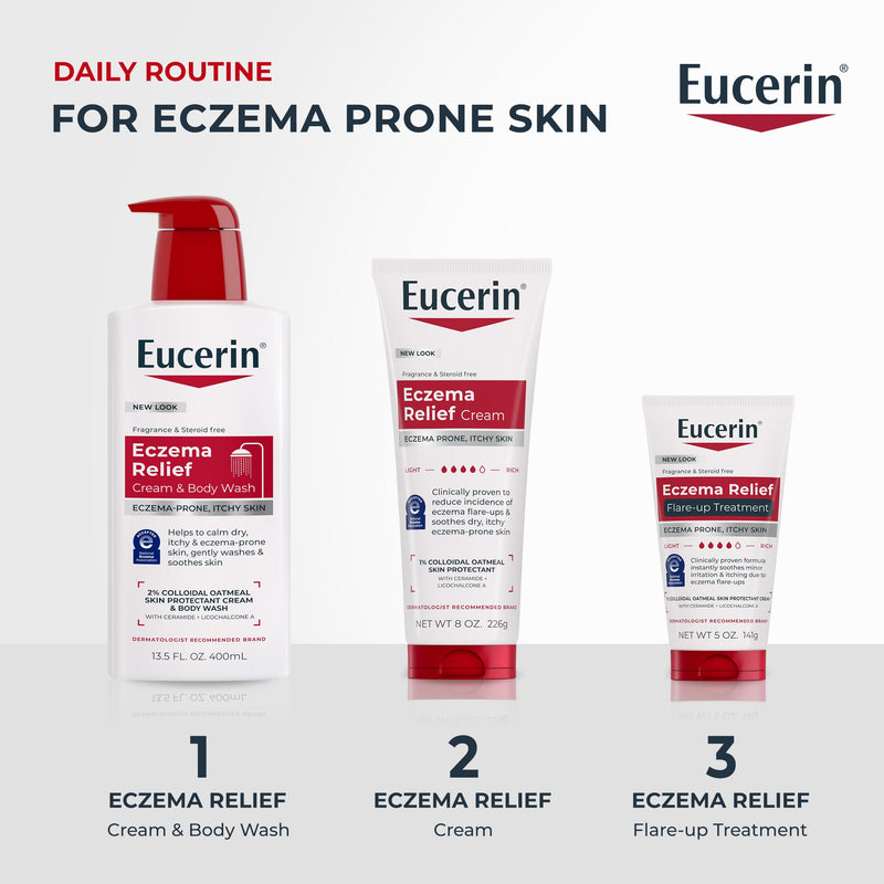 Eucerin Eczema Relief Cream with Colloidal Oatmeal, 14 OZ Fragrance Free 14 Ounce (Pack of 1)