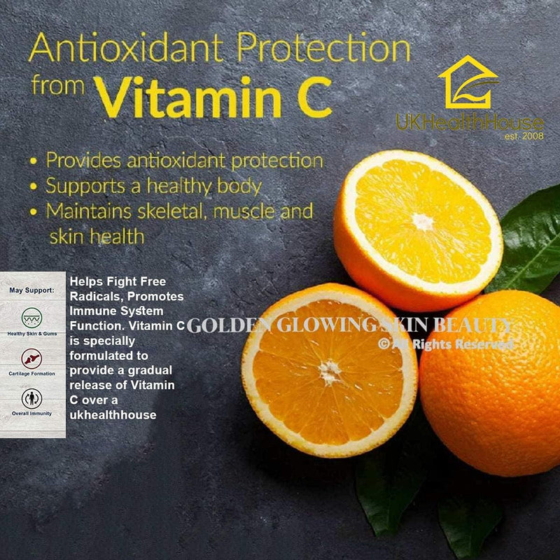 UKHealthHouse Vitamin C 500mg Chewable Vegan 360 Tablets Immune Support Orange Flavour High Strength Antioxidant Reduction of Tiredness & Fatigue