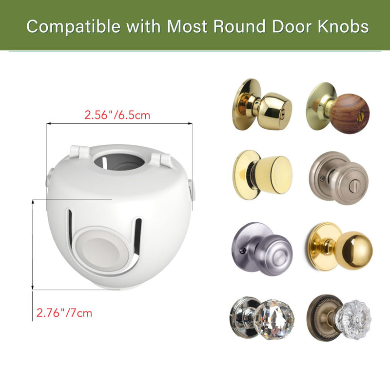 [Australia] - Child Proof Door Knob Covers, Door Knob Safety Cover for Kids, Baby Proof Safety Locks for Doors, 4 Pack/White 