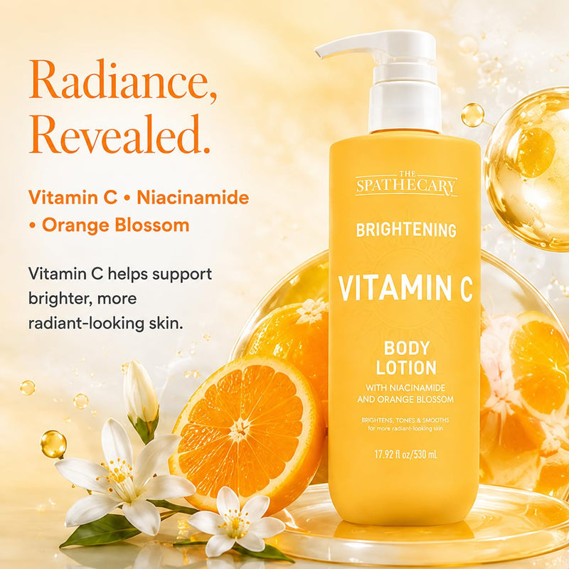 Vitamin C Body Lotion – Radiance Moisturizer with Niacinamide & Orange Blossom for Dull Dry Skin, Helps Tone & Smooth Skin Appearance, Daily Moisture & Skin Hydration Routine, 17.92 oz 17.92 Fl Oz (Pack of 1)