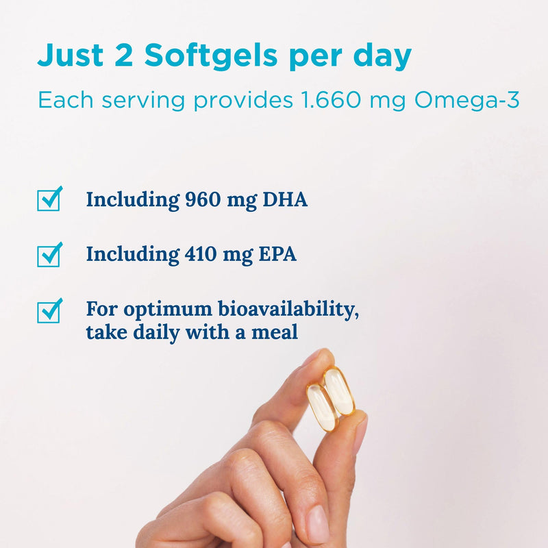 Nordic Naturals DHA Xtra 1660mg, Omega 3 Capsules High Strength Fish Oil with EPA and DHA, Strawberry Flavour, 60 Softgels, Soy-Free, Gluten-Free