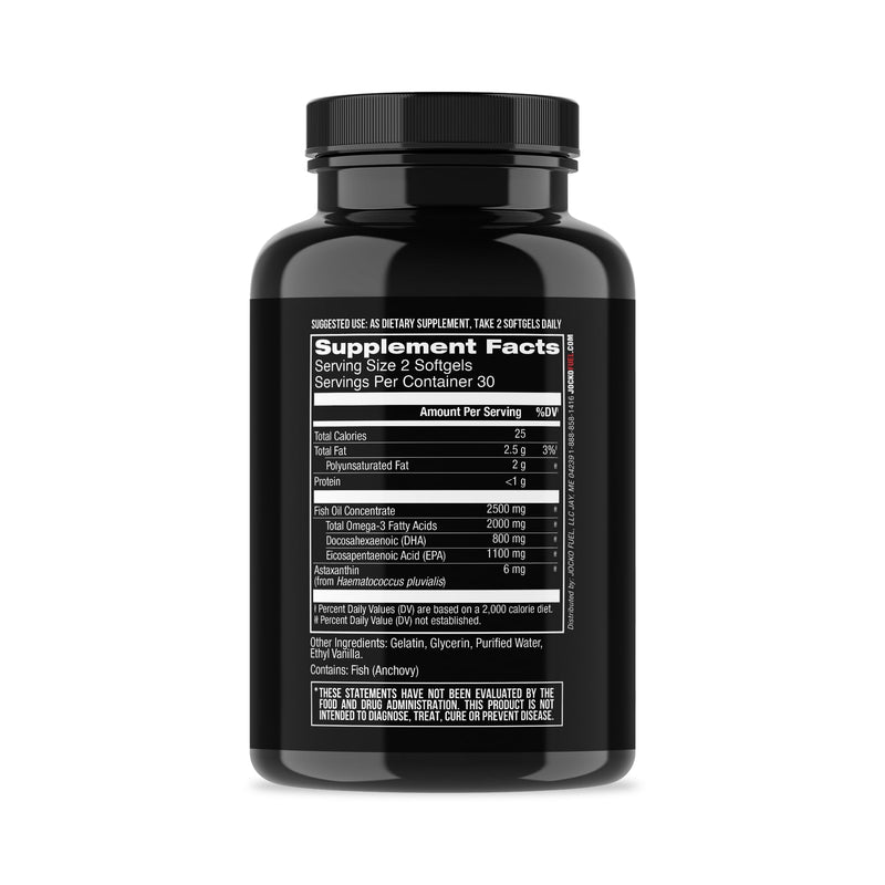 [Australia] - Jocko Fuel Omega 3 Fish Oil Supplement - Fish Oil 2000mg Omega 3 Fatty Acid Supplement Powerful Antioxidant w/Astaxanthin - Supports Brain, Heart, & Mood (60 Capsules) (30 Day Supply) 