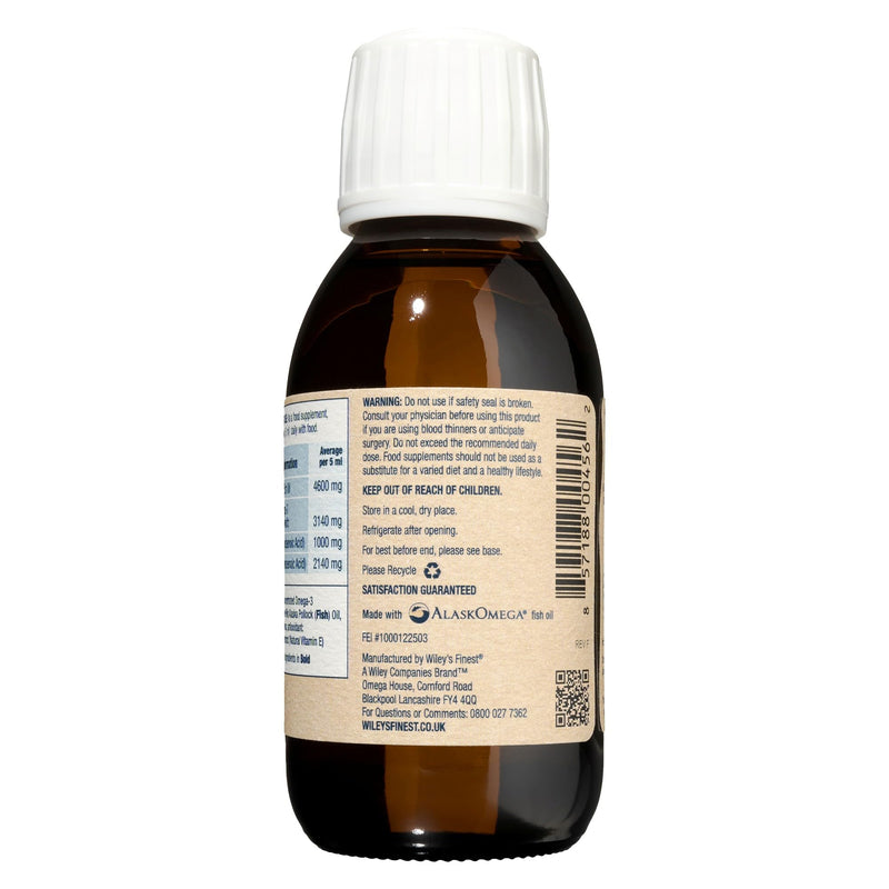 Wiley's Finest Wild Alaskan Fish Oil Summit DHA Liquid - 2140mg of DHA and 460mg of EPA Omega-3s - Citrus Flavored Liquid Supplement - 4.23 Oz (25 Servings)