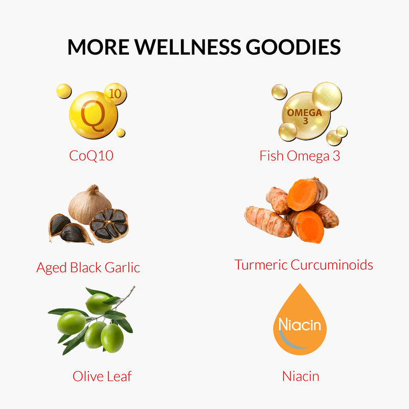 [Australia] - UpNourish Plant Sterols Citrus Bergamot Supplement with CoQ10, Omega 3, Olive Leaf, Turmeric Curcumin, Black Garlic and Niacin - 120 Softgels 