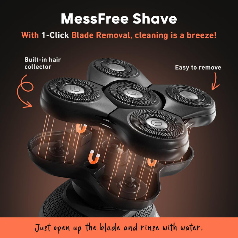 [Australia] - GROOMIE No Hair, Don't Care Bundle - 5D BaldiePro Electric Head Shavers for Bald Men, Natural Pre-Shave Oil to Promote Close Shave, & Natural Aftershave Serum - Mens Head Shaver Kit w/Electric Razor 10PC Shaver Set 