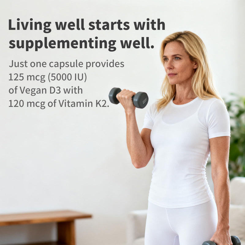 Vitamin D3 K2 5000 IU Softgels with Magnesium Supplement - & 120mcg MK-7 K2 for Bone Health & Immune Support - Non-GMO & Gluten-Free Softgels with MCT Oil- 30 Softgel 30 Count (Pack of 1)