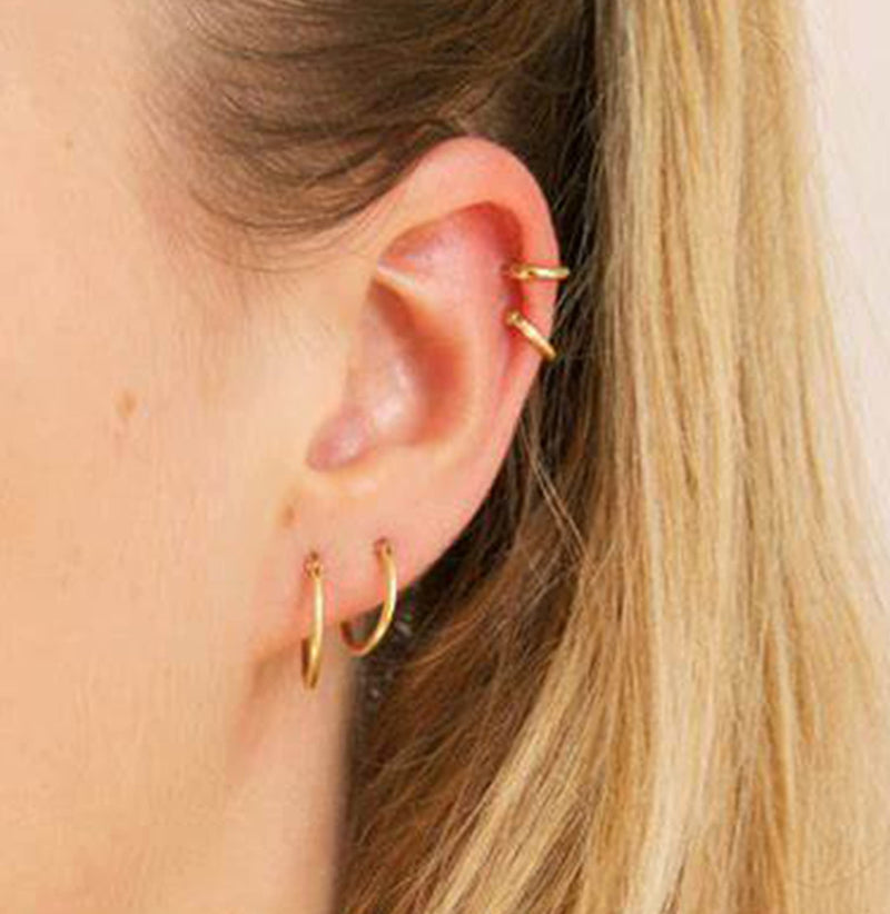 [Australia] - QWALIT Ear Piercing Gun Kit - Gold Self Piercing Earrings Kit With Studs 4-Gold 