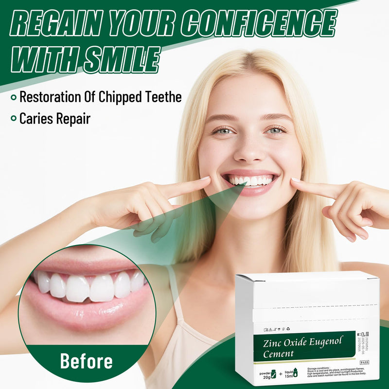 [Australia] - Zinc Oxide Eugenol Cement Dental kit for Fixing Temporary Crowns and Bridges, Keeping Your Smile Intact, Temporary kit 