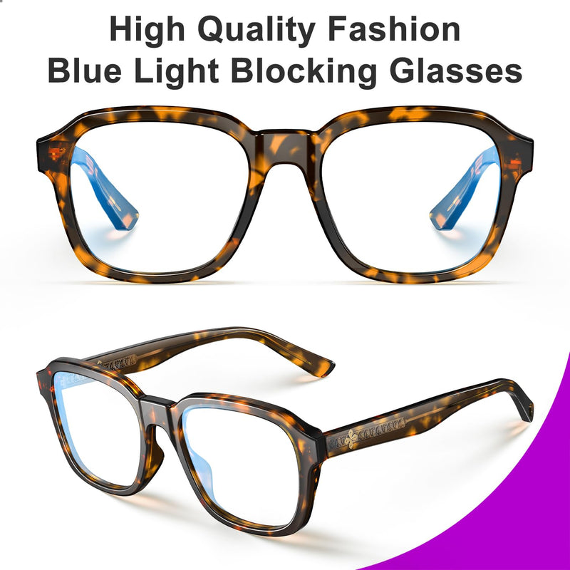 [Australia] - VISOONE Oversized Square Blue Light Blocking Glasses Fashion Computer Eyewear for Women and Men BENNETT Coco Tortoise 1 