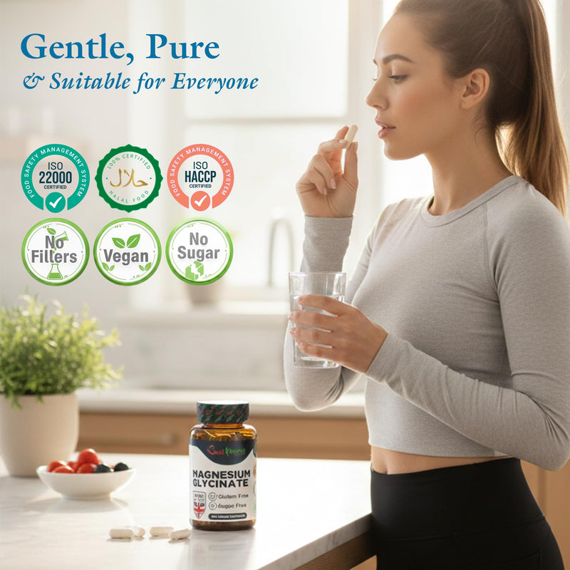 Best Immune, Magnesium Glycinate 1000mg per Serving - High Strength Magnesium Supplement for Absorption Bioavailability - Ideal for Energy Wellness, 120 Vegan Capsules 120 count (Pack of 1)