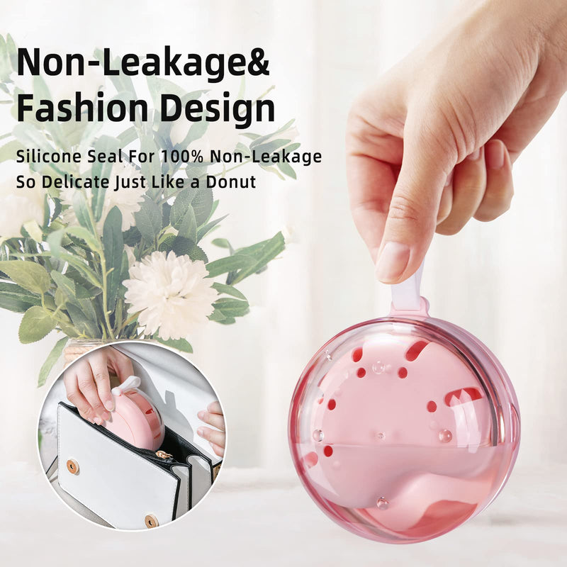 Leak Proof Denture Cup Kit Portable Retainer Case Perfect for Travel, Denture Case Container Cleaning Care for Dentures Aligner Mouth Guard with Denture Brush,Strainer, Removal Tool and Mirror Pink